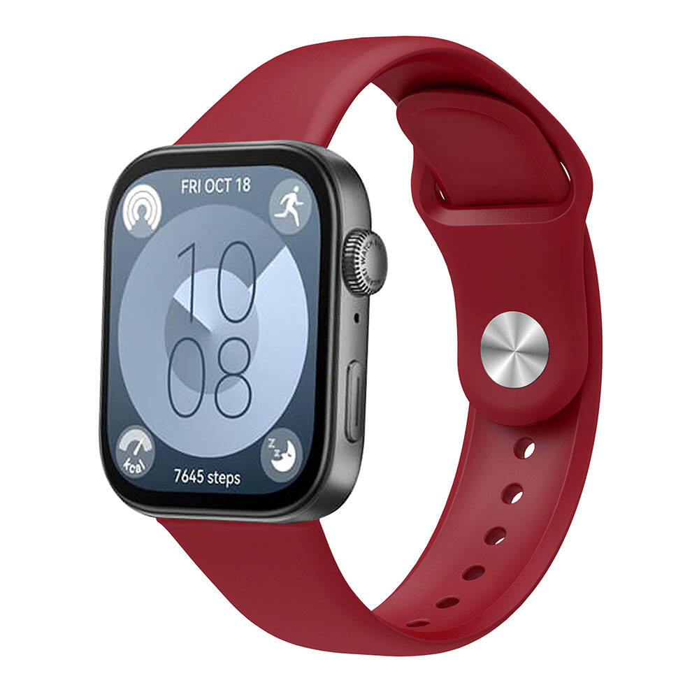 Huawei Watch Fit 3 KRD-11 22mm Silikon Kordon - Koyu Kırmızı