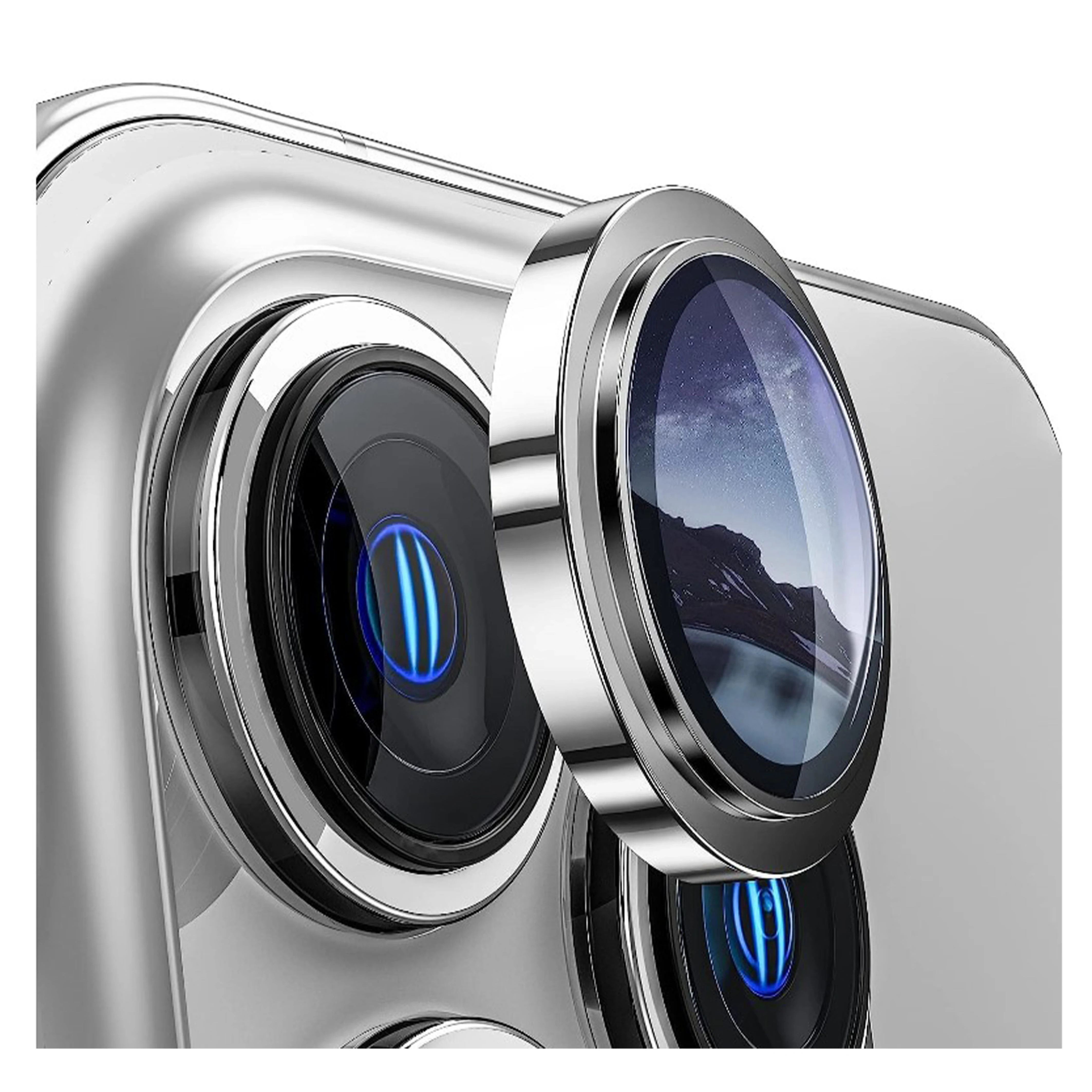 Nettech Apple iPhone 13 Pro Uyumlu Safir Lens Kamera Cam Koruyucu (Gümüş) NT-103563