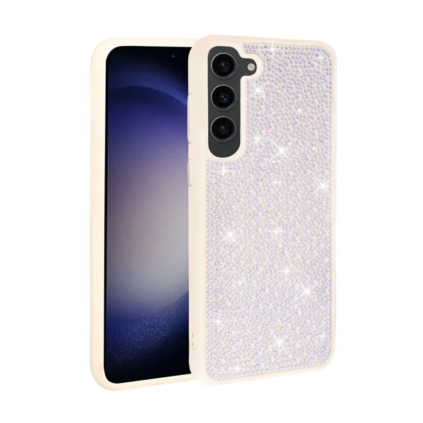 Galaxy S23 Plus Kılıf Parlak Taşlı Tasarım Zore Ston Kapak - Beyaz - 1