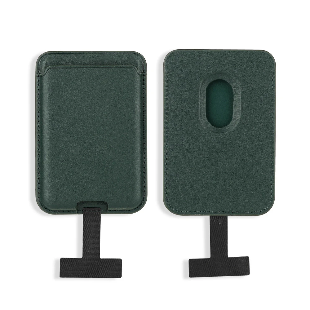 Zore CRD-09 Dahili Şarj Soket Aparatlı Magnetik PU Deri Kartlık - Koyu Yeşil