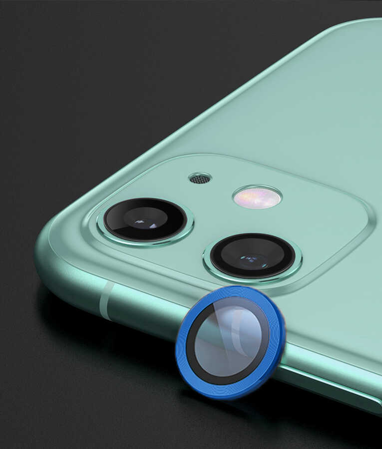 Apple iPhone 11 Zore CL-07 Kamera Lens Koruyucu - Lacivert