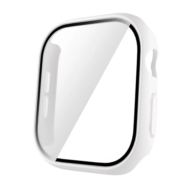 Apple Watch 10 42mm Sert PC Kasa ve Ekran Koruyucu Zore Watch Gard 35 - Beyaz - 1