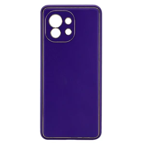 Nettech Xiaomi Mi 11 Uyumlu Coco Leather Seri Arka Koruma Kılıf (Mor) NT-99674