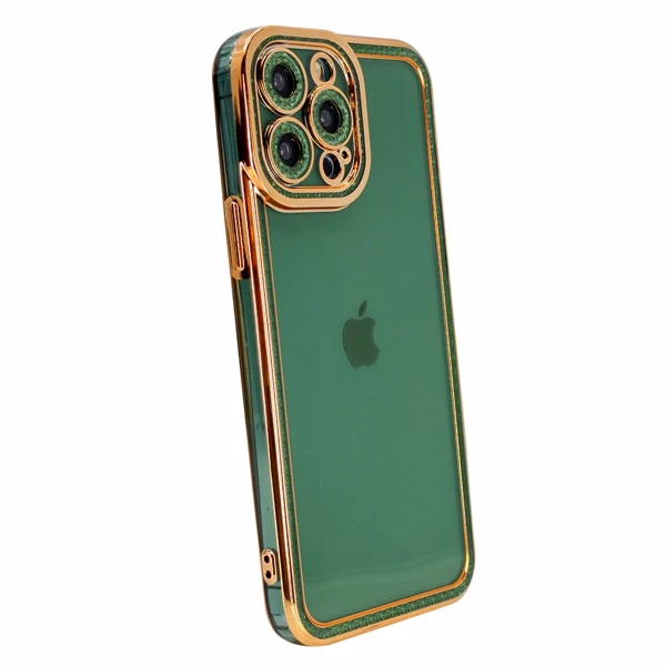 Nettech Apple iPhone 13 Pro Max Uyumlu Lüx Kristal Seri Arka Koruma Kılıf (Yeşil) NT-97103 - 2