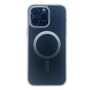 Nettech Apple iPhone 13 Pro Uyumlu Transparan Magsafe Seri Arka Koruma Kılıf (Siyah) NT-97972