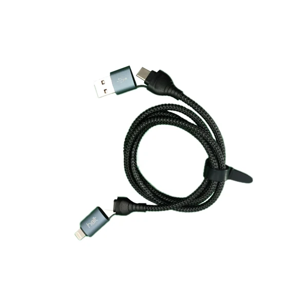 Helt HT-DC14 PD 65W İp Örgü 100 Cm Type-C To Lighning To Usb Şarj ve Data Kablosu (Siyah) NT-31292 - 2