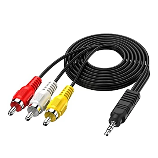 Hadron HN4593 Plastik 300 Cm 3Rca To Rca Audio Kablo (Siyah) NT-97732 - 2