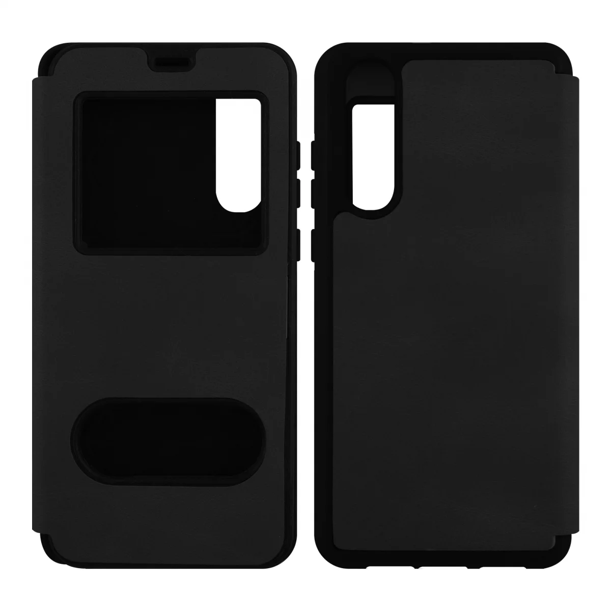 Nettech Huawei P30 Uyumlu Pencereli Kapaklı Kılıf (Siyah) VR-15427