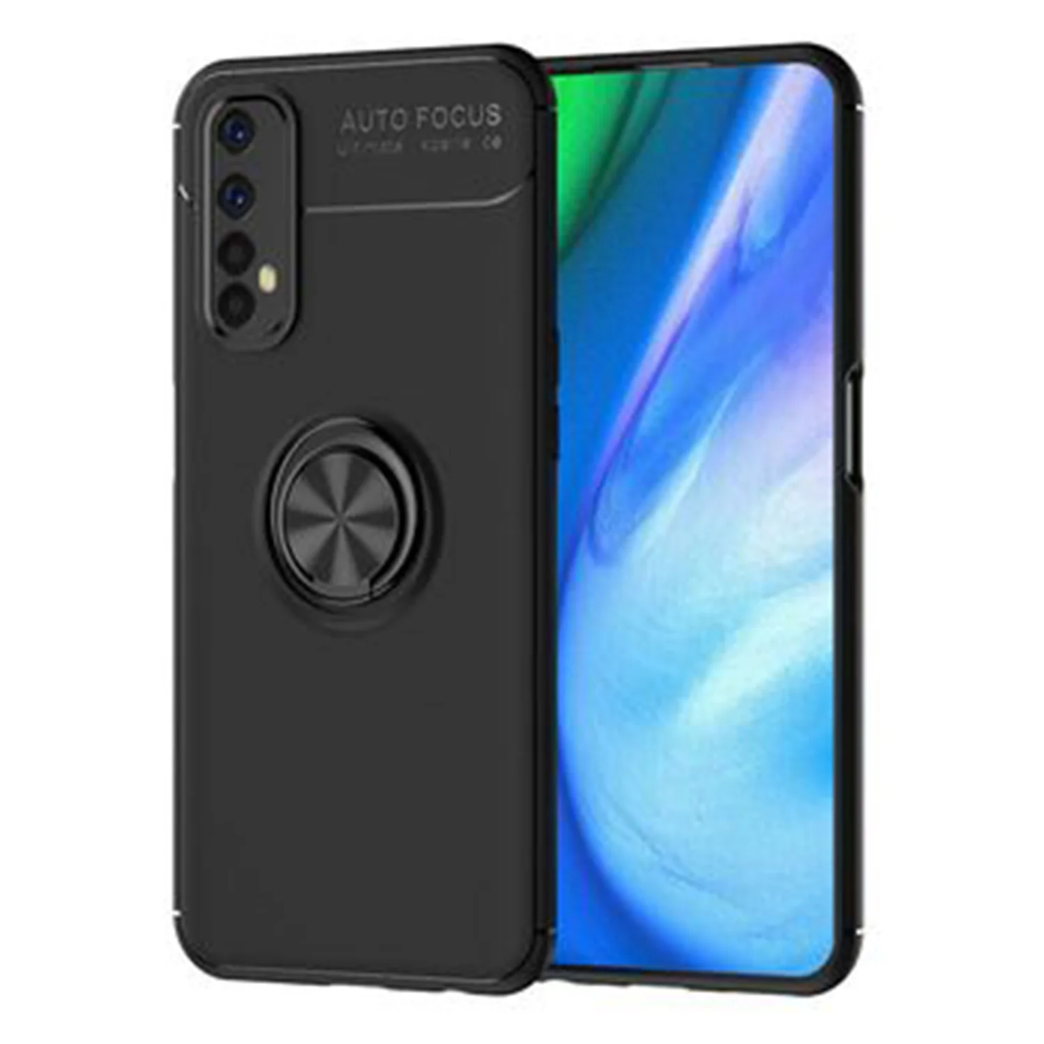 Nettech Realme 7 Uyumlu Ravel Seri Arka Koruma Kılıf (Siyah) NT-83637