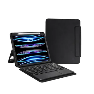Apple iPad Pro 11 2024 Zore Border Keyboard Bluetooh Bağlantılı Standlı Klavyeli Tablet Kılıfı - Siyah