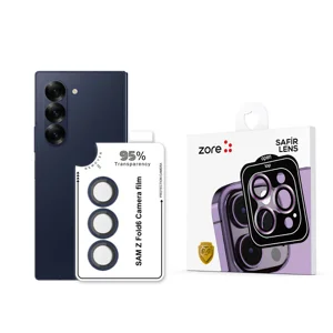Galaxy Z Fold 6 Zore CL-11 Safir Parmak İzi Bırakmayan Anti-Reflective Kamera Lens Koruyucu - Mavi