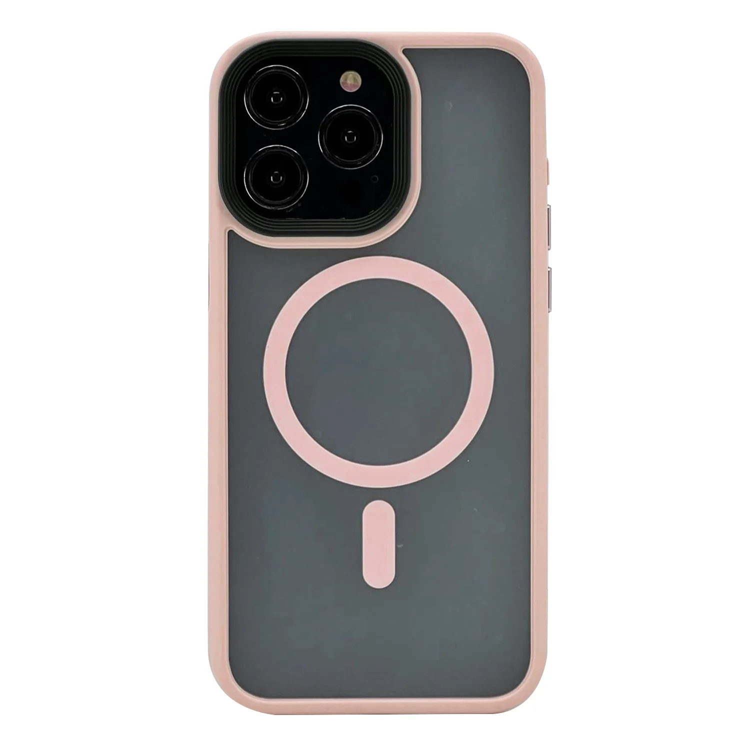 Nettech Apple iPhone 15 Pro Uyumlu Mat Renkli MagSafe Arka Koruma Kılıf (Pembe) NT-104741