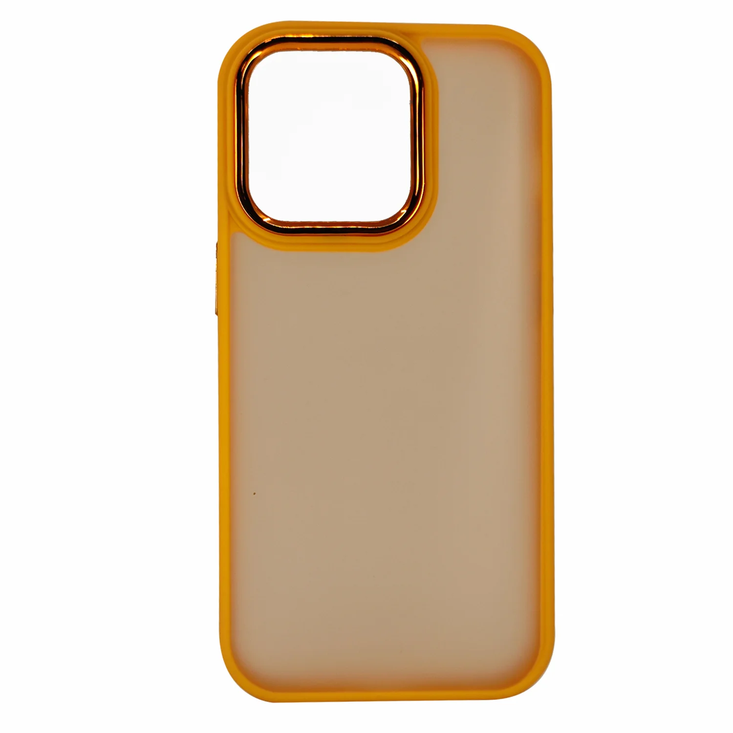 Nettech Apple iPhone 14 Pro Uyumlu Metal Kamera Çerçeveli Arka Koruma Kılıf (Sarı) NT-97542