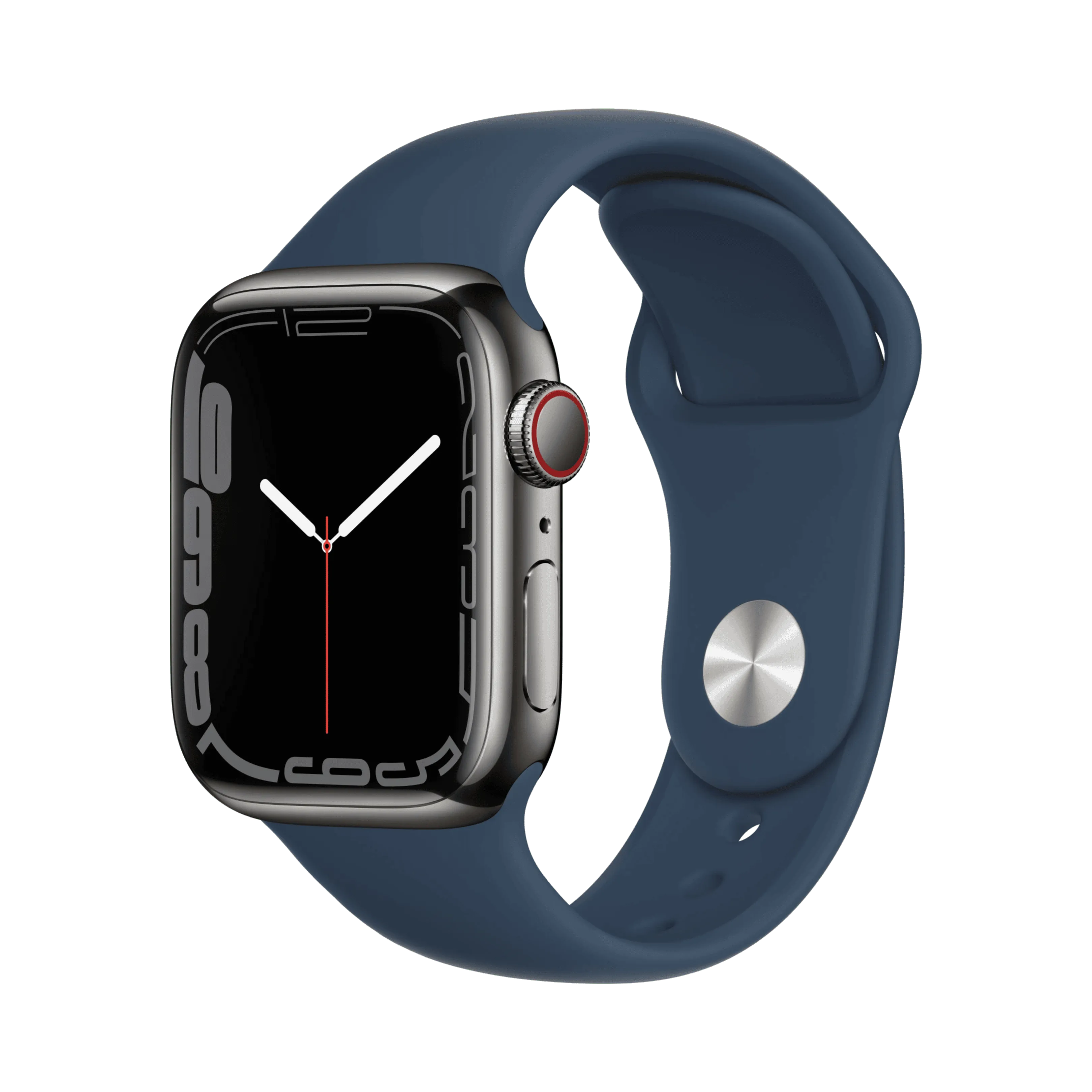 Apple Watch Series 7 - Paslanmaz Çelik - 41mm - Cellular - Gece yarısı