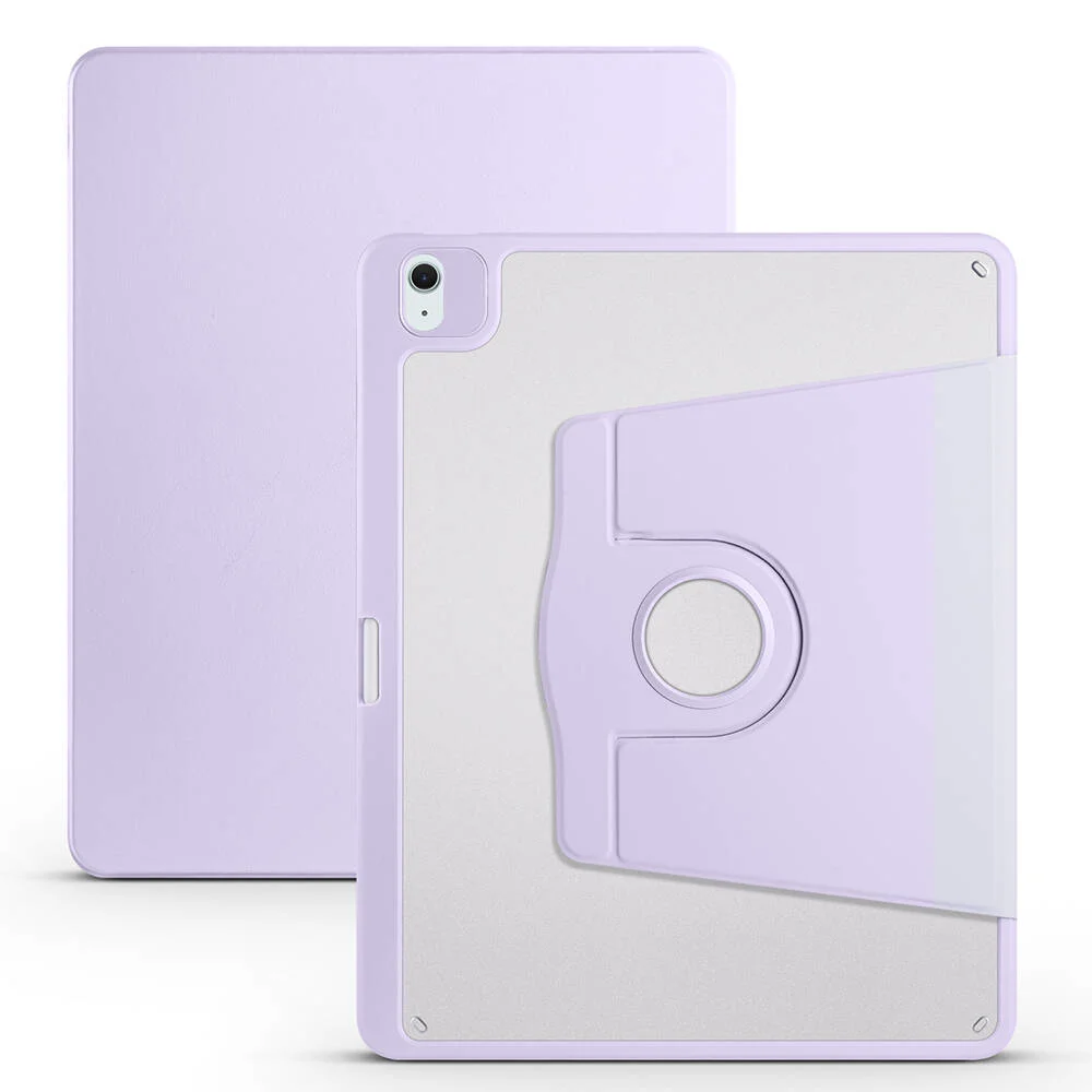 Apple iPad Air 13 2024 Kılıf Zore Termik Kalem Bölmeli Dönebilen Standlı Kılıf - Lila