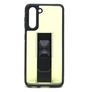 Nettech Samsung Galaxy S21 Uyumlu MicroCase Mıknatıs Yüzüklü Arka Koruma Kılıf (Sarı) NT-87034