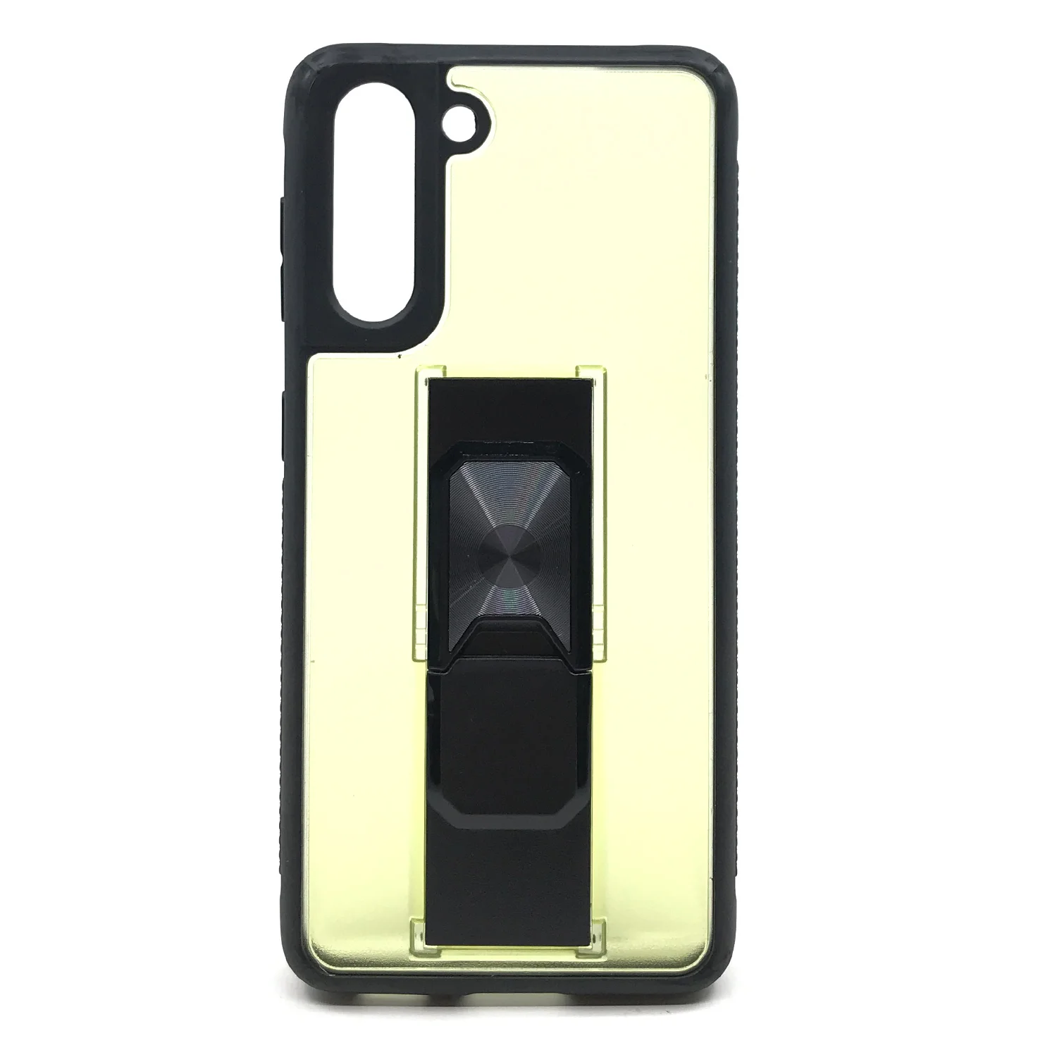 Nettech Samsung Galaxy S21 Uyumlu MicroCase Mıknatıs Yüzüklü Arka Koruma Kılıf (Sarı) NT-87034