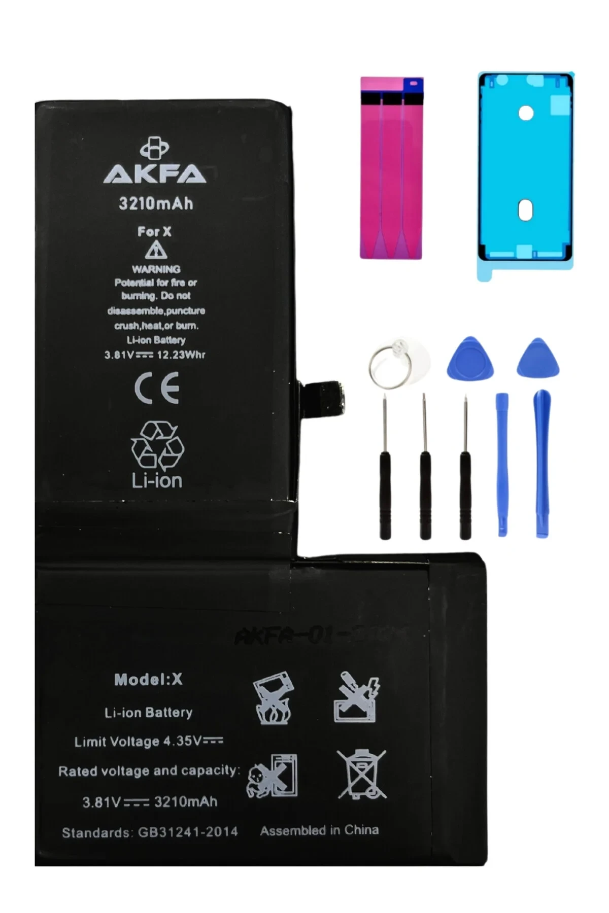 Iphone X Uyumlu Telefon Bataryası 3190 mAh + Tamir Seti