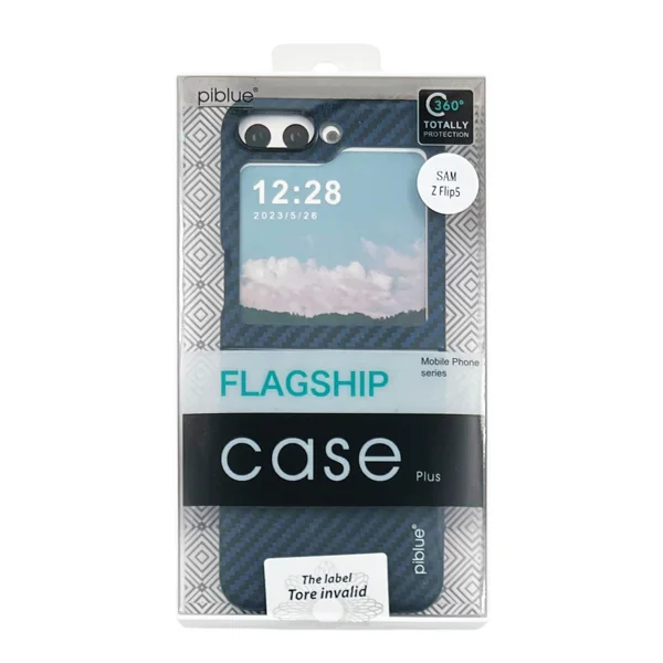 Nettech Samsung Galaxy Z Flip 5 Uyumlu Karbon Seri Arka Koruma Kılıf (Lacivert) NT-111518 - 4