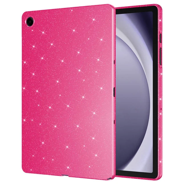 Galaxy Tab A9 Plus Simli Parlak Görünümlü Zore Tablet Koton Kılıf - Pembe Koyu - 1