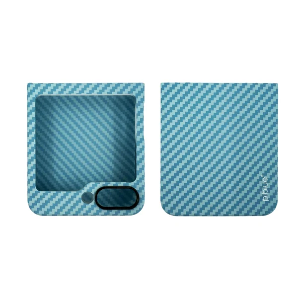 Nettech Samsung Galaxy Z Flip 5 Uyumlu Karbon Seri Arka Koruma Kılıf (Mavi) NT-111517 - 3