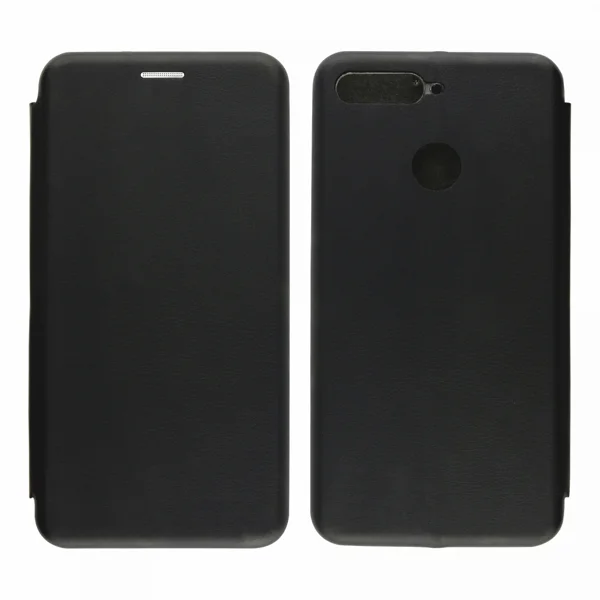 Nettech Huawei Y6 2018 Uyumlu Lüx Seri Kapaklı Kılıf (Siyah) VR-18218 - 1