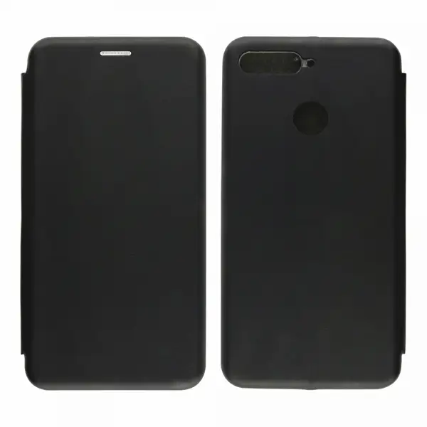 Nettech Huawei Y6 2018 Uyumlu Lüx Seri Kapaklı Kılıf (Siyah) VR-18218