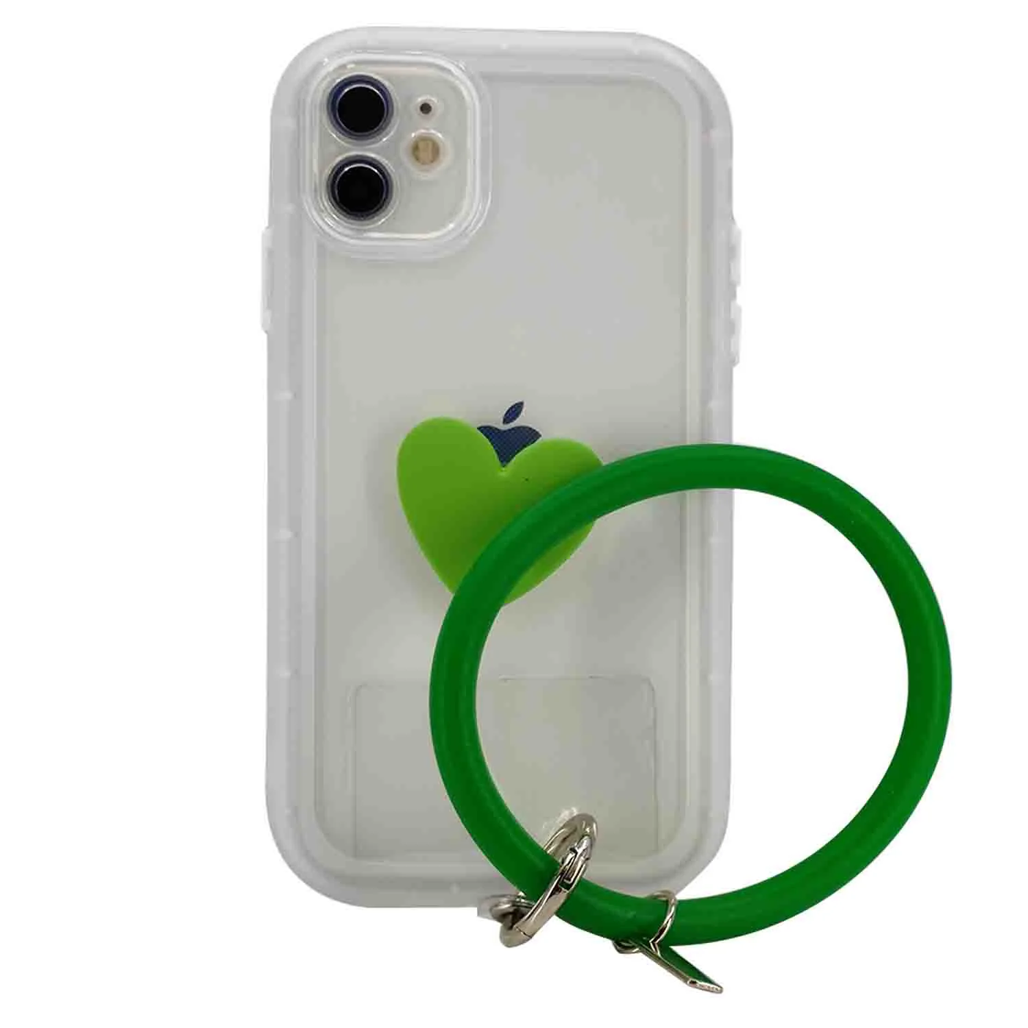 Nettech Apple iPhone 11 Uyumlu Halka Bilekli Şeffaf Seri Arka Koruma Kılıf (Şeffaf) NT-97192