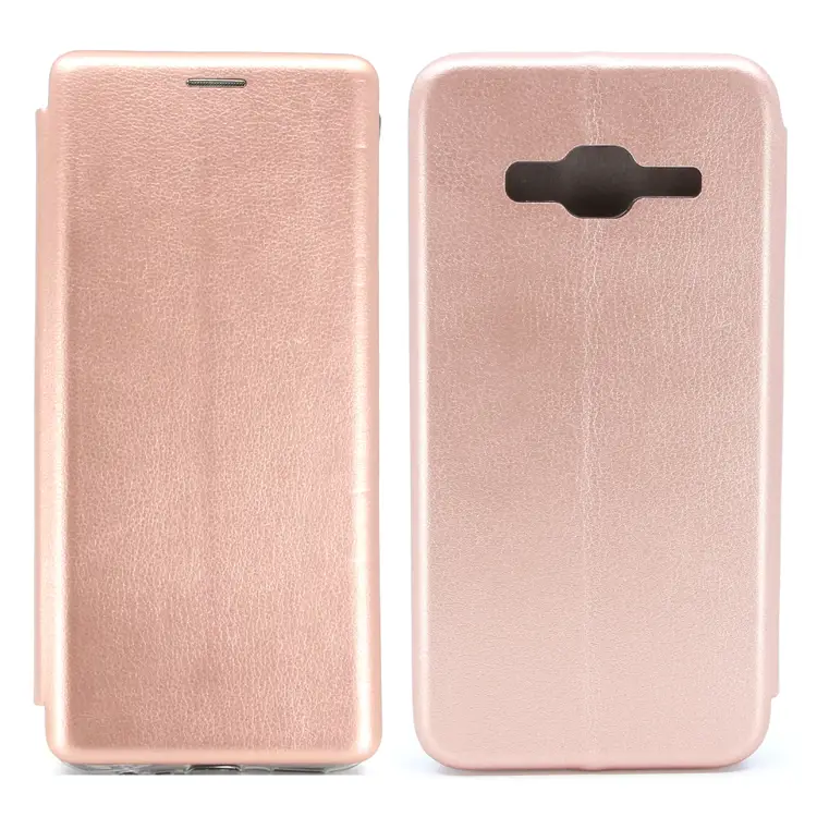 Nettech Samsung Galaxy J300 J3 Uyumlu Lüx Seri Kapaklı Kılıf (Rose Gold) NT-79864