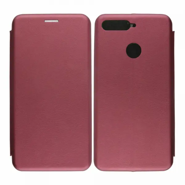 Nettech Huawei Y6 2018 Uyumlu Lüx Seri Kapaklı Kılıf (Mürdüm) VR-18222