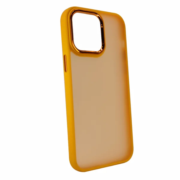 Nettech Apple iPhone 14 Pro Max Uyumlu Metal Kamera Çerçeveli Arka Koruma Kılıf (Sarı) NT-97550 - 2
