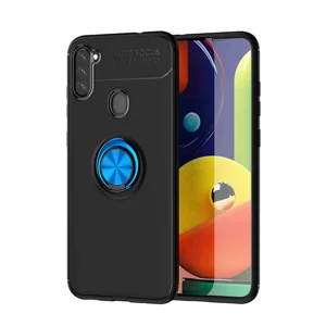Galaxy M11 Kılıf Zore Ravel Silikon Kapak - Siyah-Mavi