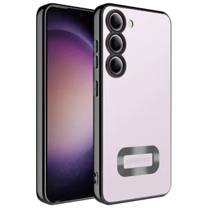 Galaxy S23 Plus Kılıf Kamera Korumalı Logo Gösteren Zore Omega Kapak - Siyah