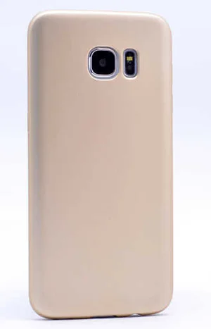 Galaxy S6 Edge Kılıf Zore Premier Silikon Kapak - Gold
