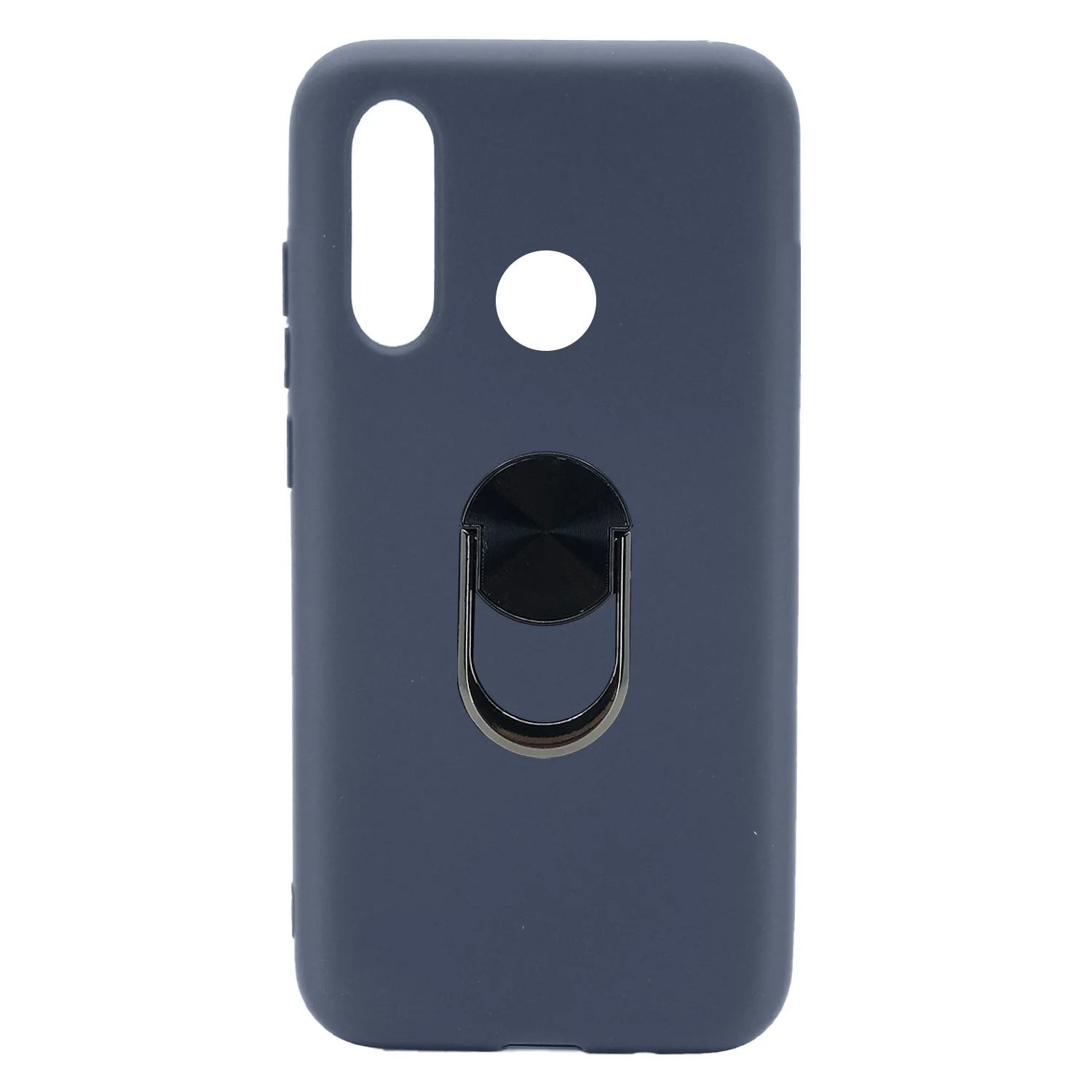 Nettech Huawei Y6P Uyumlu Leather Ring Nano Arka Koruma Kılıf (Lacivert) NT-83072
