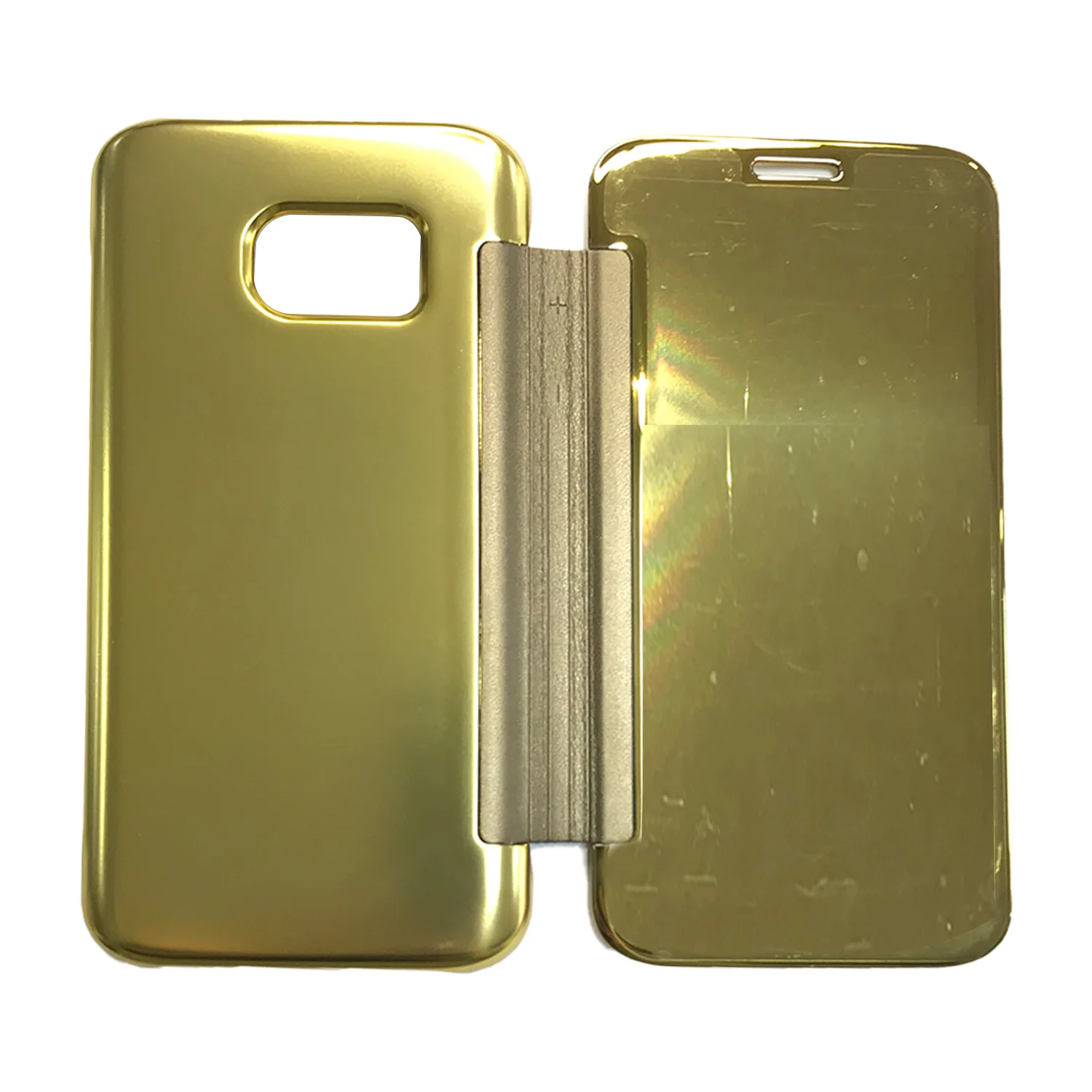 Nettech Samsung Galaxy G930 S7 Uyumlu Kapaklı Kılıf (Gold) VR-8881