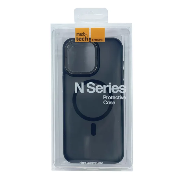 Nettech Apple iPhone 14 Pro Uyumlu Metal Çerçeveli Skın Frıendly Magsafe Seri Arka Koruma Kılıf (Siyah) NT-101973 - 3