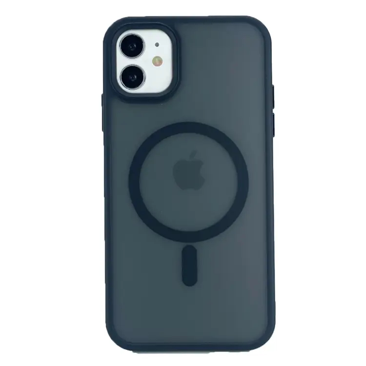 Nettech Apple iPhone 11 Uyumlu Mat Renkli MagSafe Arka Koruma Kılıf (Siyah) NT-101303