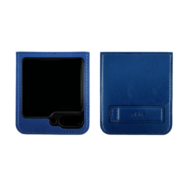 Nettech Samsung Galaxy Z Flip 5 Uyumlu Suni Deri Arka Koruma Kılıf (Lacivert) NT-104171 - 3