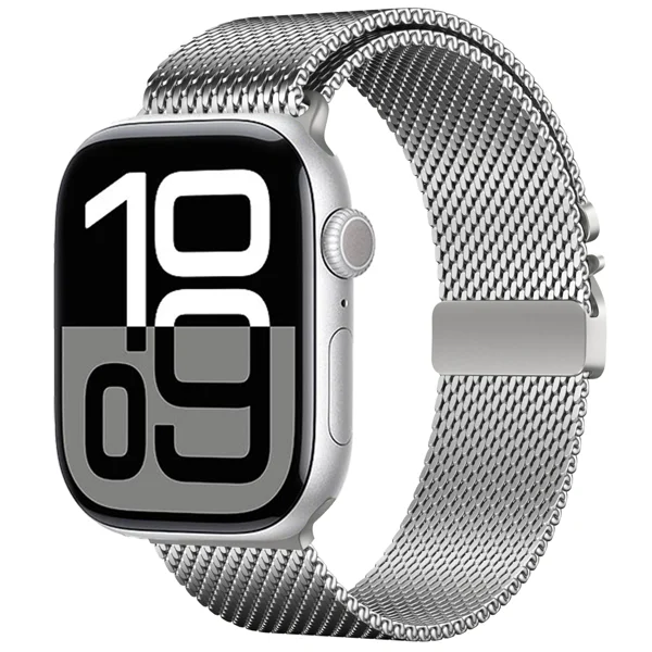 Apple Watch 42mm Zore KRD-121 Metal Hasır Kordon - Gümüş - 1