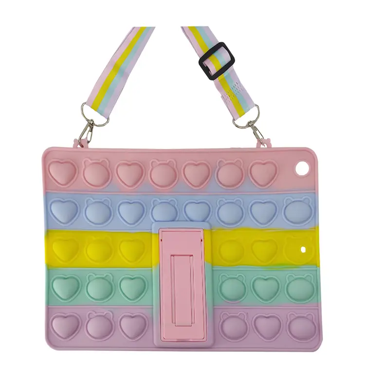 Nettech Apple iPad 9.7 inç 5.Nesil Uyumlu Standlı Pop It Arka Koruma (Karışık Renk) NT-96700