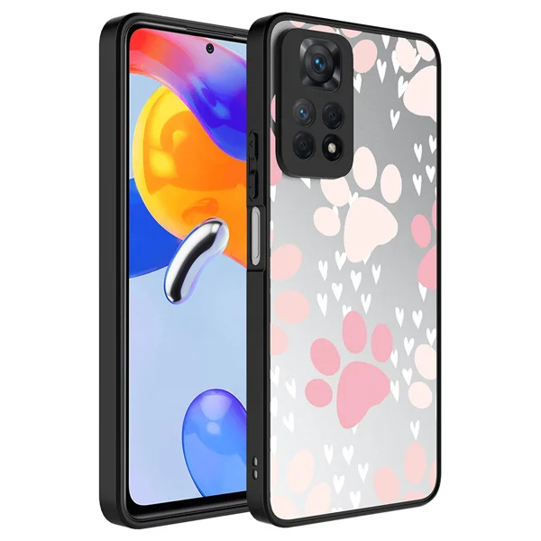 Xiaomi Redmi Note 12 Pro 4G Kılıf Aynalı Desenli Kamera Korumalı Parlak Zore Mirror Kapak - Pati - 1