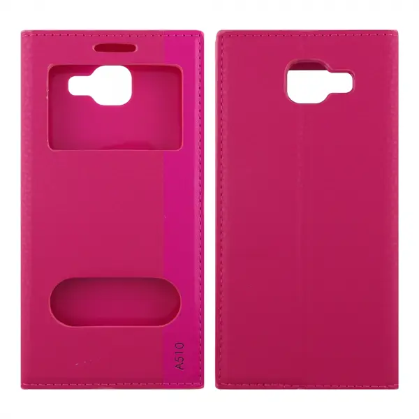 Nettech Samsung Galaxy A510 A5 2016 Uyumlu Pencereli Kapaklı Kılıf (Pembe) VR-1354