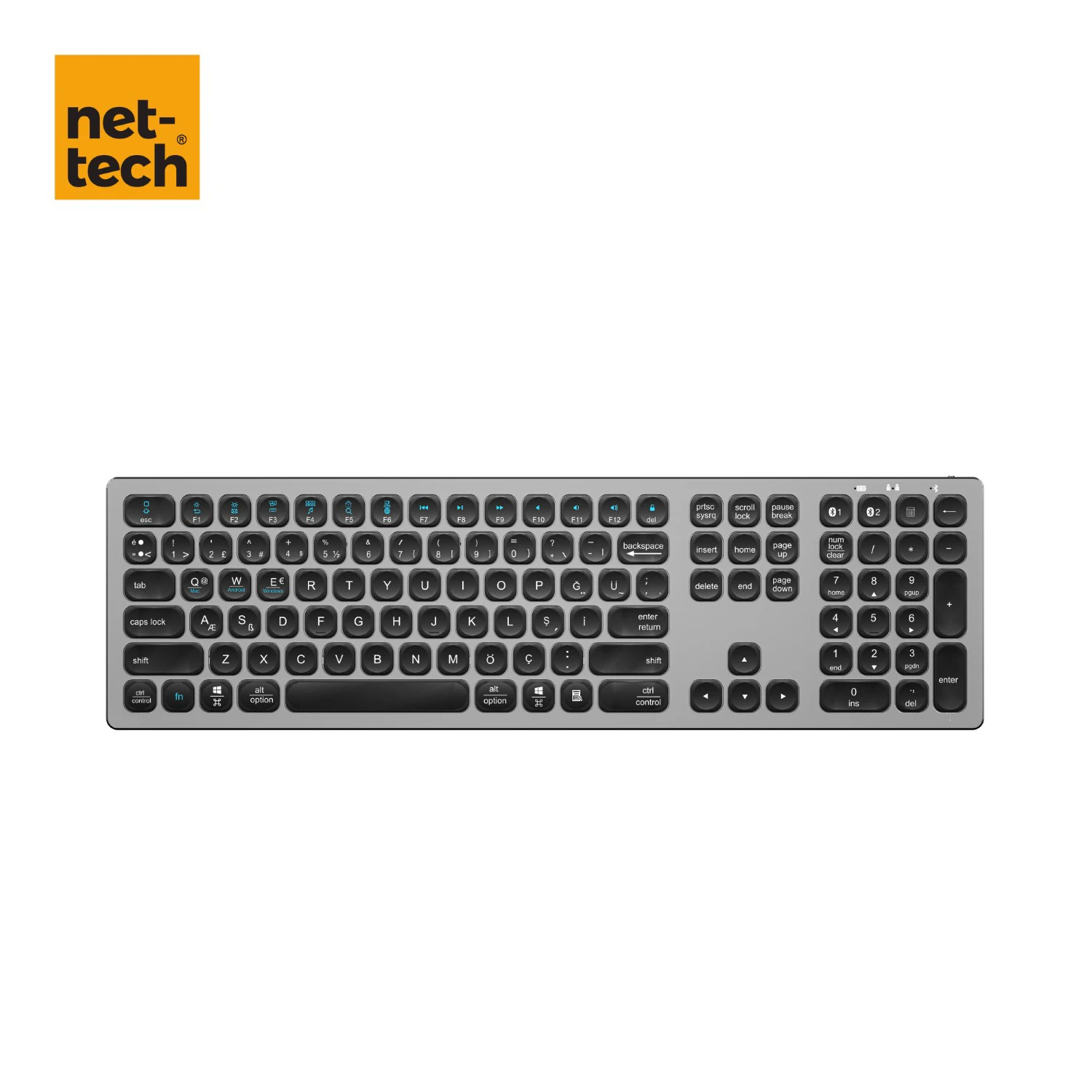 Nettech NT-KM01 Bluetooth Klavye (Siyah) NT-107453