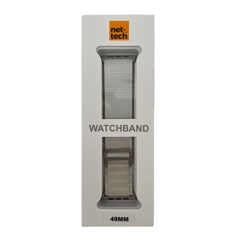 Nettech Apple Watch Ultra 49 mm Uyumlu Kumaş Kordon (Krem) NT-110266
