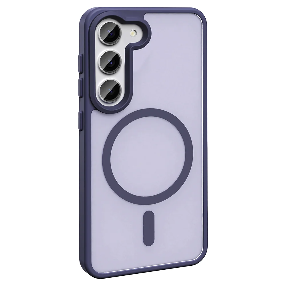 Galaxy S23 FE Kılıf Magsafe Şarj Özellikli Mat Arka Yüzey Zore Sio Kapak - Derin Mor