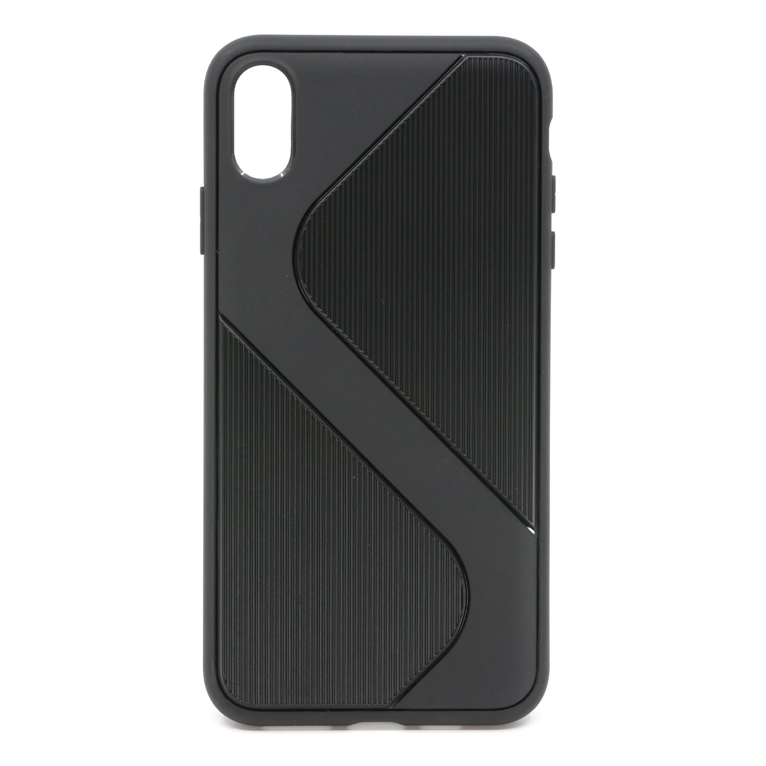 Nettech Apple iPhone XS Max Uyumlu Kendinden Desenli Arka Koruma Kılıf (Siyah) NT-79736