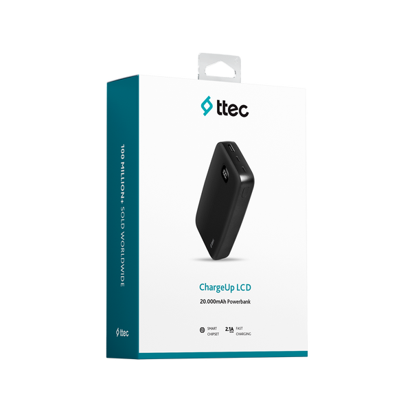 Ttec ChargeUp LCD 20.000mAh Taşınabilir Hızlı Şarj Aleti / Powerbank 2BB211S Siyah