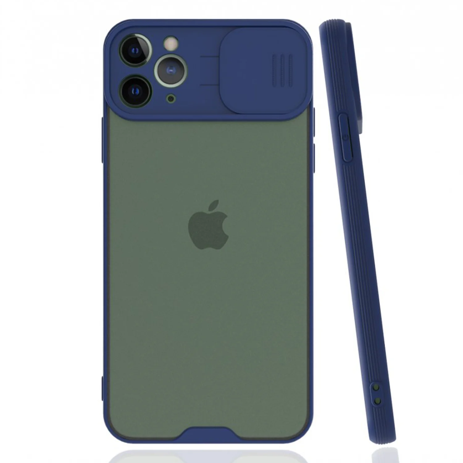 Nettech Apple iPhone 12 Pro Max Uyumlu Platin Kamera Kızaklı Arka Koruma Kılıf (Lacivert) NT-84749