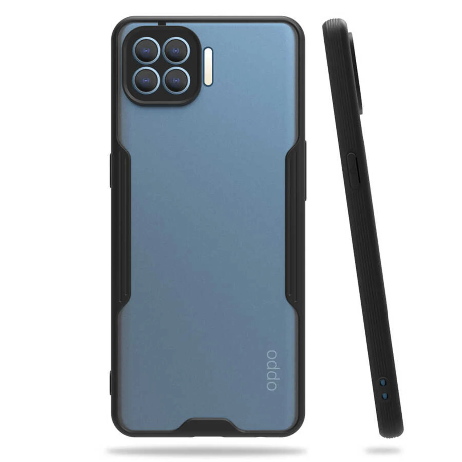 Nettech Oppo Reno 4 Lite Uyumlu Platin Seri Arka Koruma Kılıf (Siyah) NT-84380